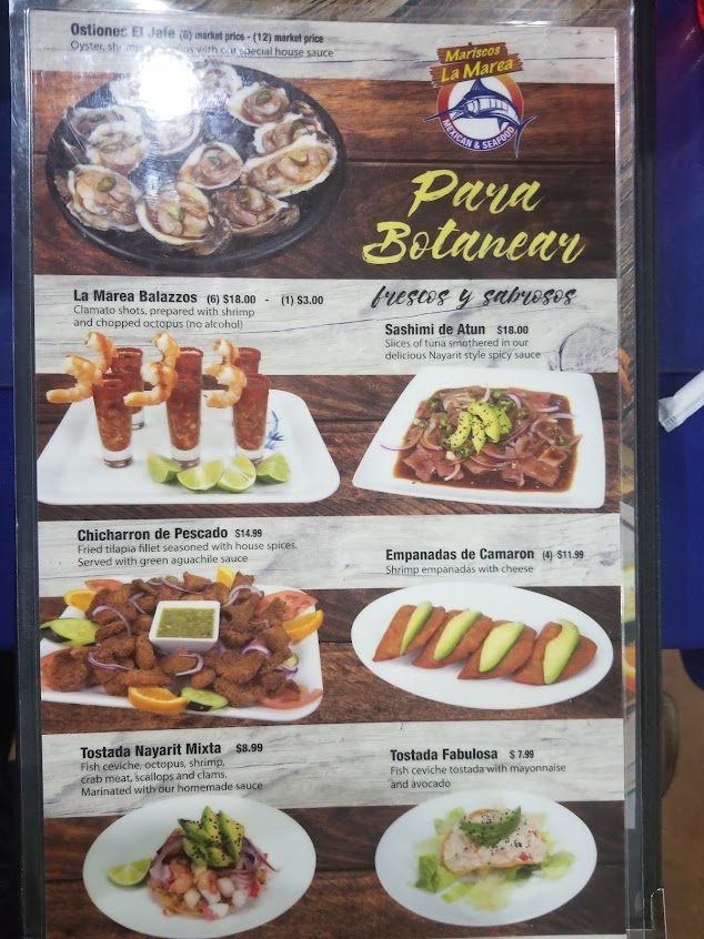 Menu Mariscos La Marea East Dallas - 7