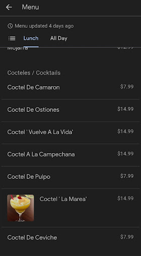 Menu Mariscos La Marea Haltom City - 1