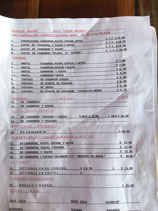 Menu Mariscos Nayarit - 6