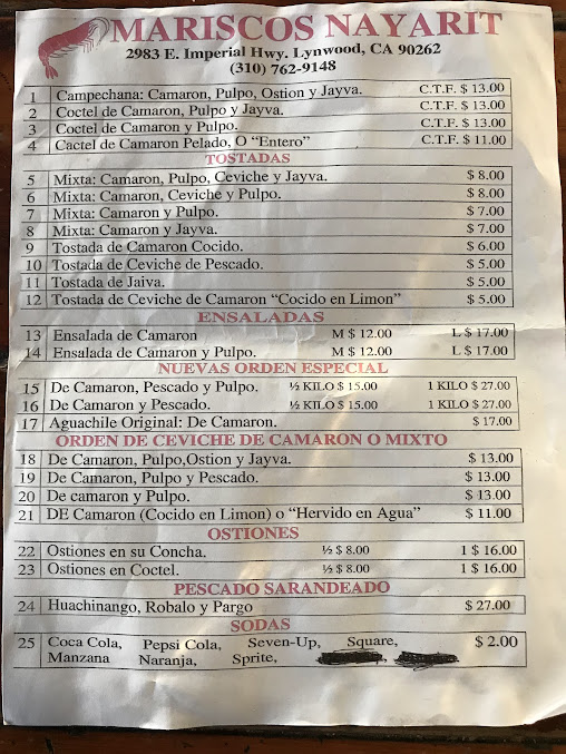 Menu Mariscos Nayarit - 7