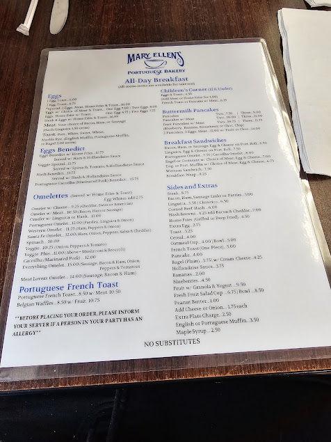 Menu Mary Ellens Portuguese Bakery - 3