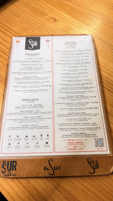 Menu Mas Al Sur - 9