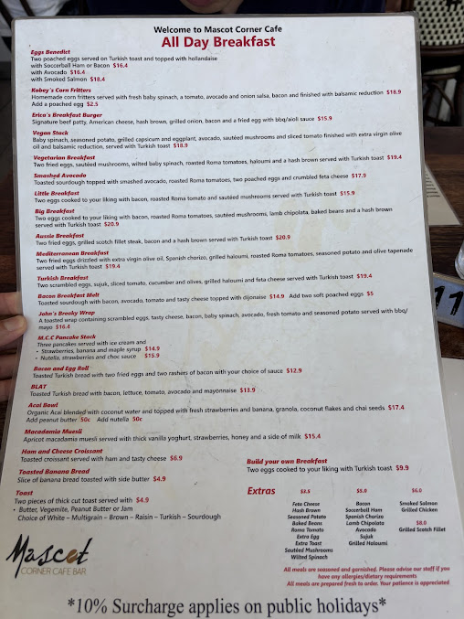 Menu Mascot Corner Cafe Bar - 6