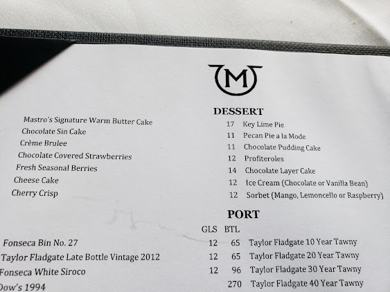 Menu Mastros Ocean Club Boston - 4