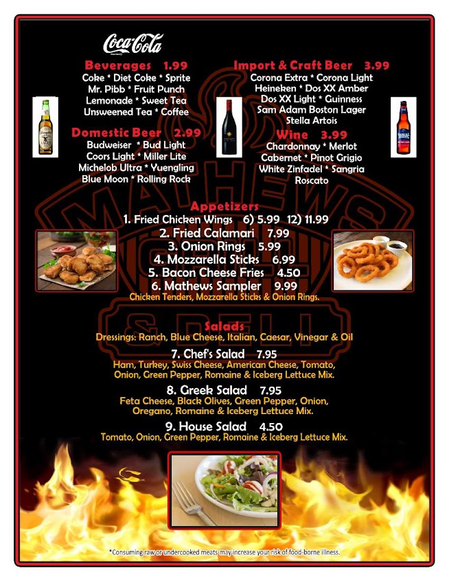 Menu Mathews Grill And Deli - 2