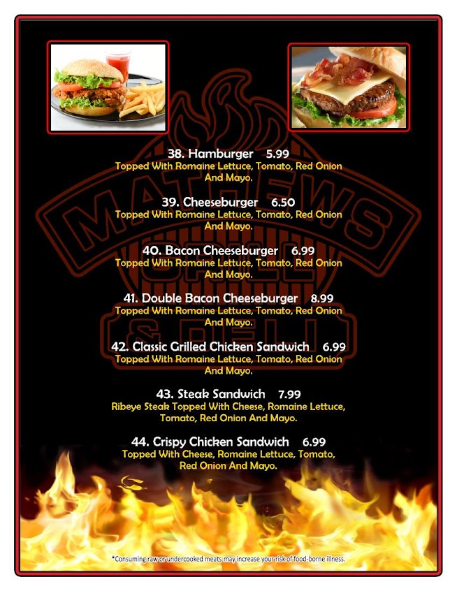 Menu Mathews Grill And Deli - 7