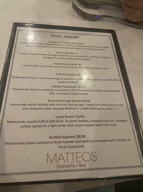 Menu Matteos Of Boca Raton - 0