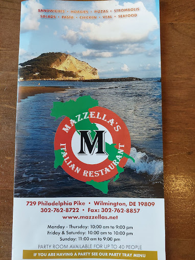 Menu Mazzellas Italian Restaurant - 1