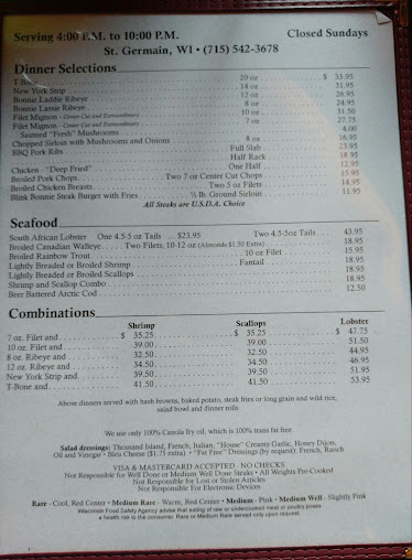 Menu Mcgregors Blink Bonnie Supper Club - 0