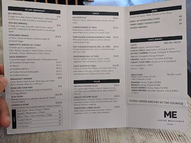 Menu Me Coffee Merchants - 1