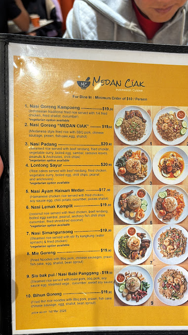 Menu Medan Ciak Mascot Indonesian Restaurant - 3