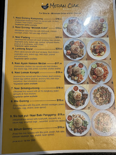 Menu Medan Ciak Mascot Indonesian Restaurant - 8