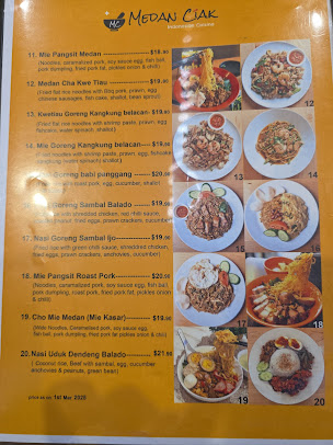 Menu Medan Ciak Sussex St Sydney Indonesian Restaurant - 0