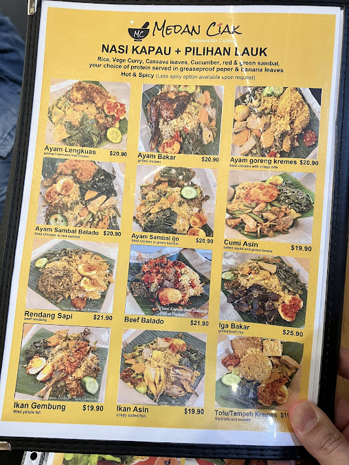 Menu Medan Ciak Sussex St Sydney Indonesian Restaurant - 4
