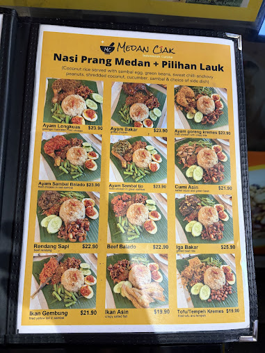 Menu Medan Ciak Sussex St Sydney Indonesian Restaurant - 8