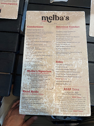 Menu Melba's Restaurant - 0