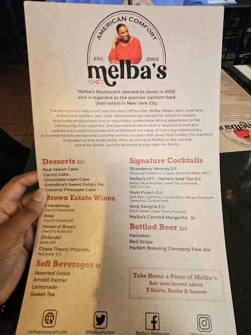 Menu Melba's Restaurant - 3