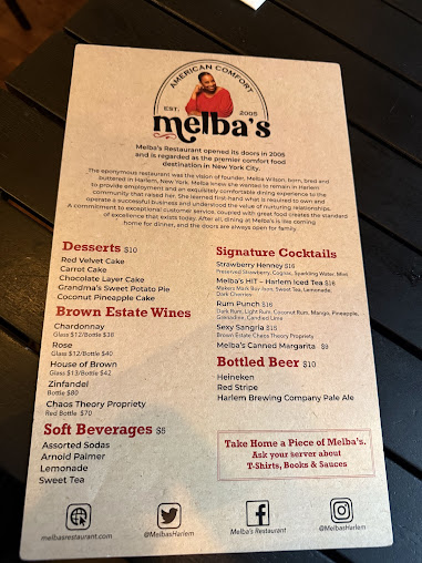 Menu Melba's Restaurant - 4