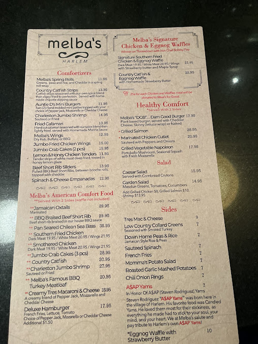 Menu Melba's Restaurant - 9