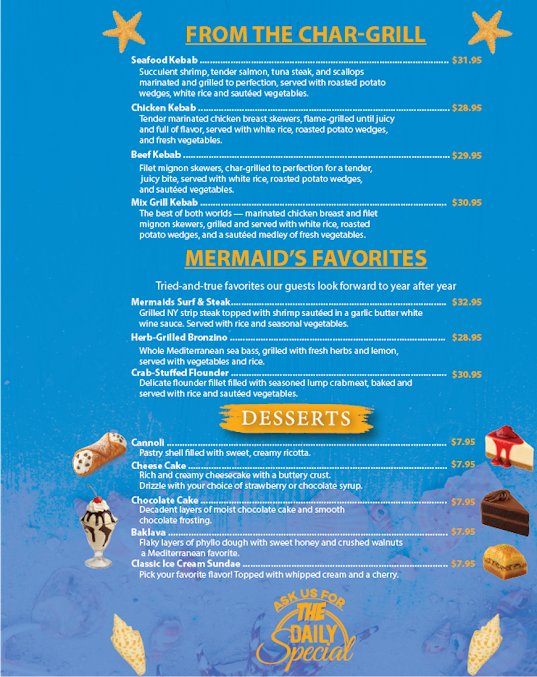 Menu Mermaids Restaurant - 1