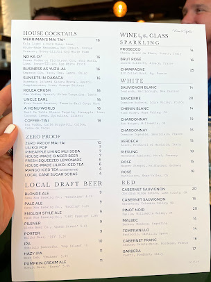 Menu Merriman's Honolulu - 1