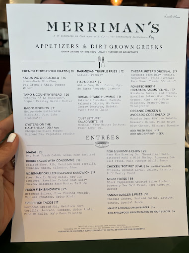Menu Merriman's Honolulu - 3