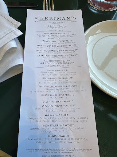 Menu Merriman's Honolulu - 6