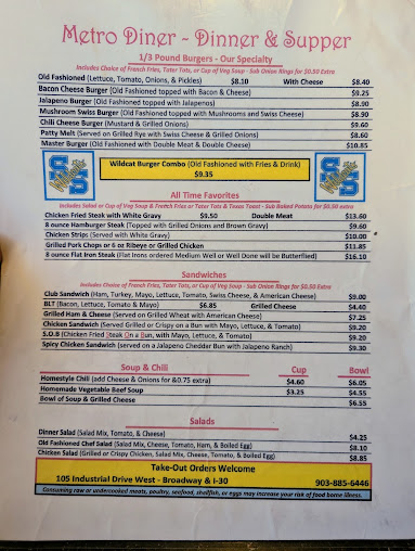 Menu Metro Diner - 0