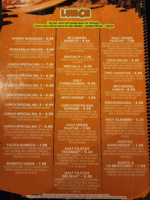 Menu Mi Cabana Mexican Restaurant #10 - 3