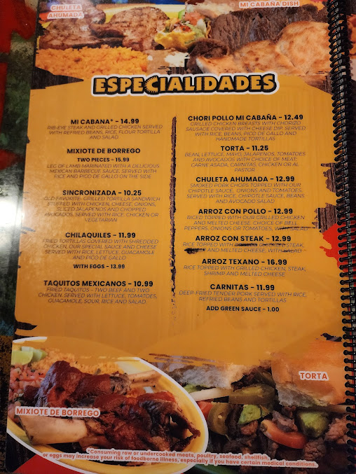 Menu Mi Cabana Mexican Restaurant #10 - 4