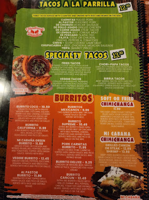 Menu Mi Cabana Mexican Restaurant #10 - 8