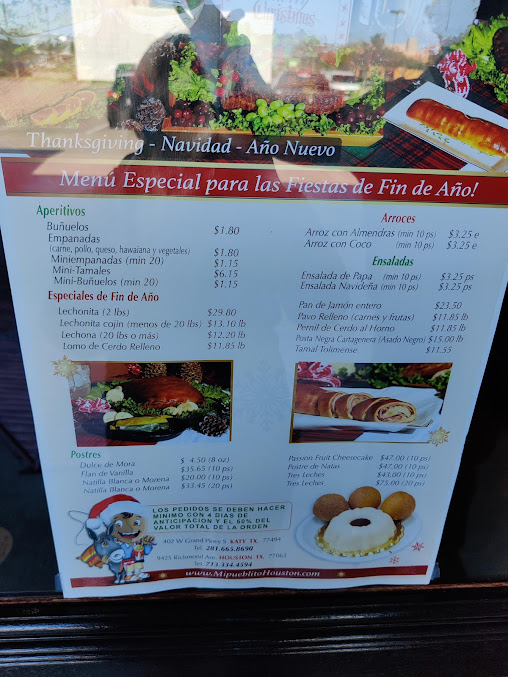Menu Mi Pueblito Restaurant - 1