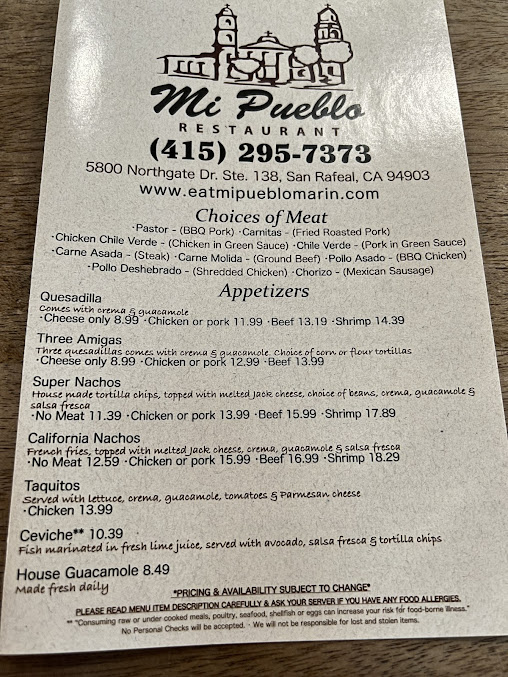 Menu Mi Pueblo San Rafael - 0