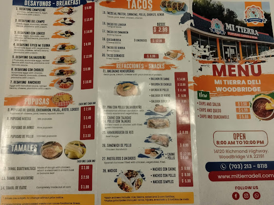 Menu Mi Tierra Deli Woodbridge - 2