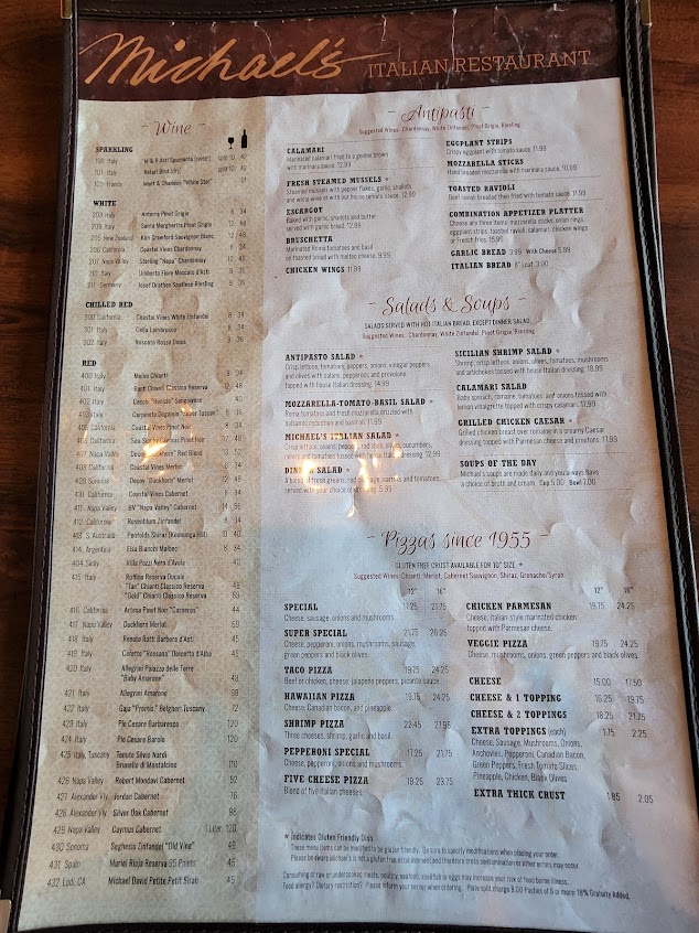 Menu Michaels Italian Restaurant Waukesha - 8