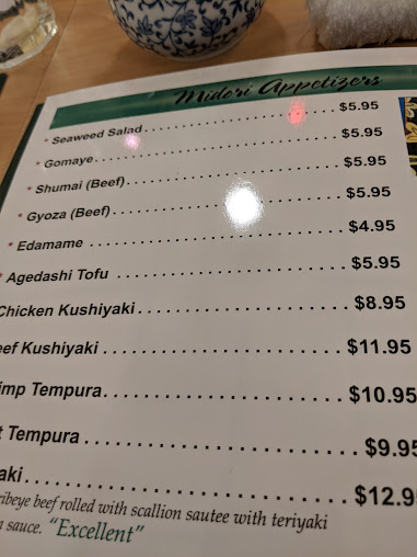 Menu Midori Japanese Restaurant - 0