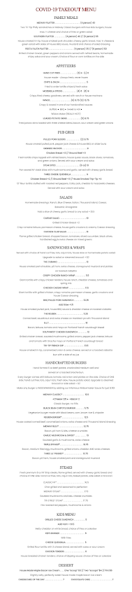 Menu Midway Historic Public House - 1