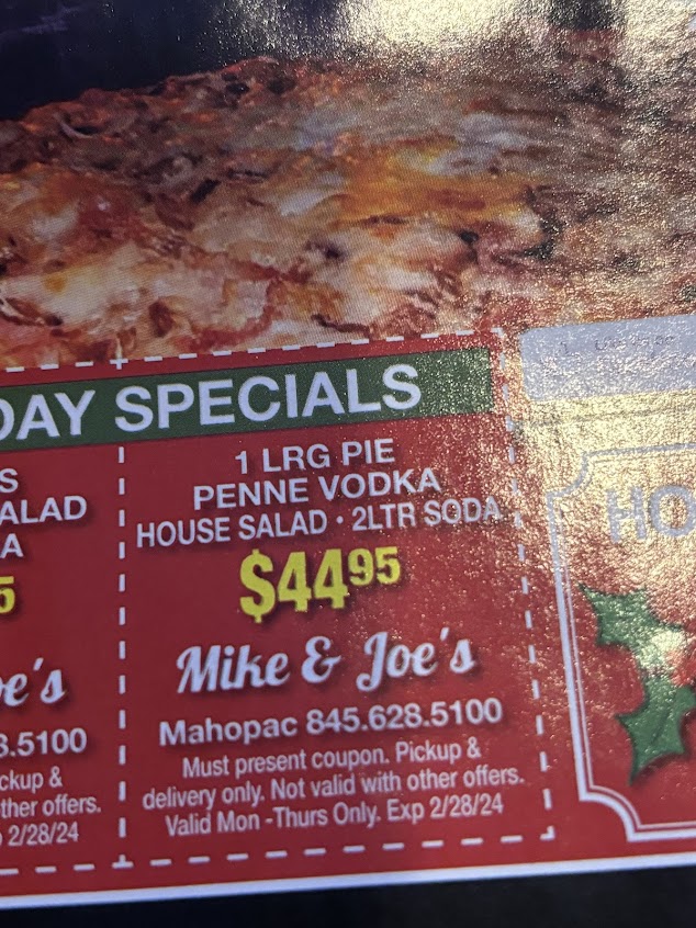 Menu Mike Joes Wood Fired Pizza Pasta - 0