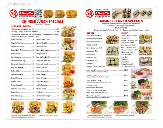 Menu Mingfu Chinese Sushi Matthews - 2