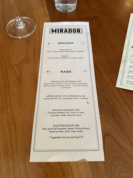 Menu Mirador - 5