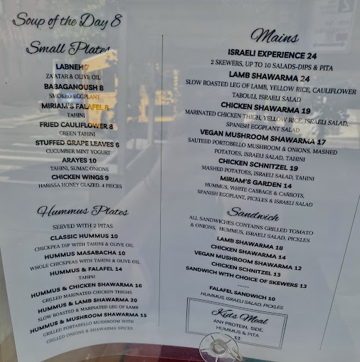 Menu Miriam Restaurant - 0