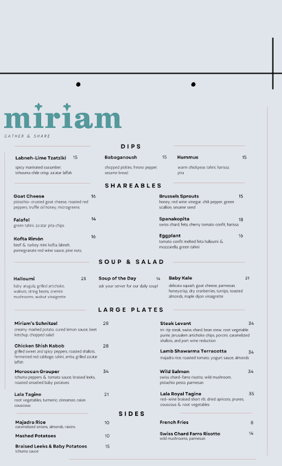 Menu Miriam Restaurant - 1