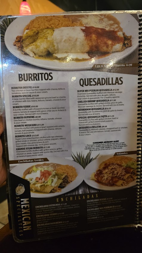 Menu Mis Pueblos Mexican Restaurant - 3