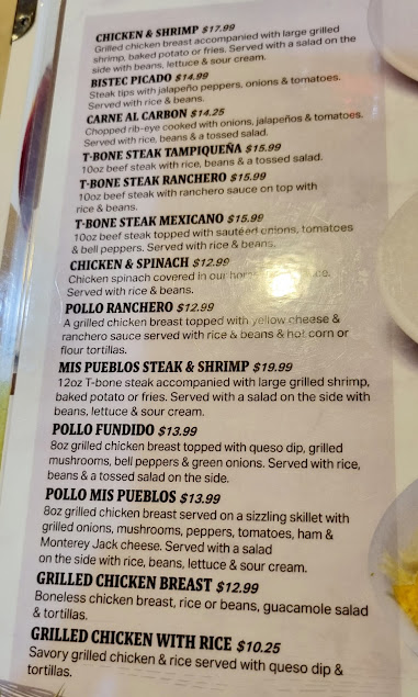 Menu Mis Pueblos Mexican Restaurant - 6
