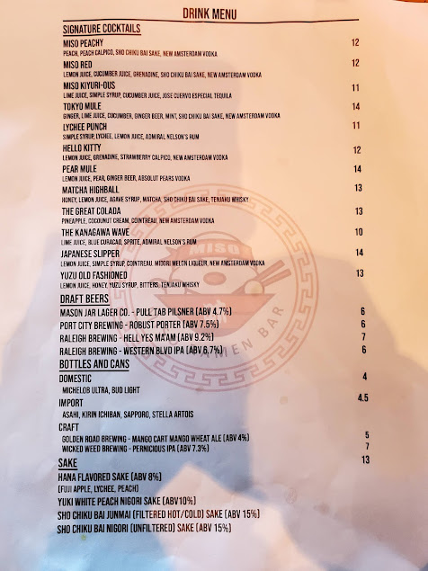 Menu Miso Ramen Bar Raleigh - 3