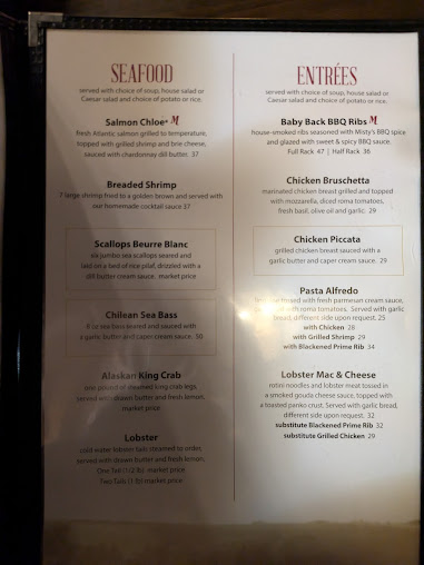 Menu Misty's Restaurant & Lounge - 1