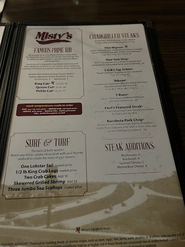 Menu Misty's Restaurant & Lounge - 2