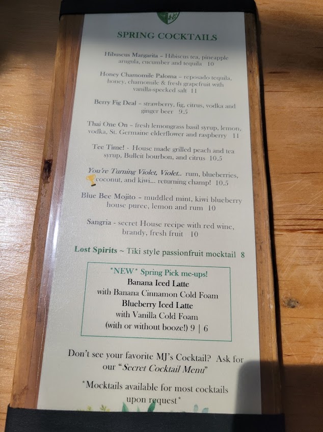 Menu Mjs Bar And Restaurant - 2