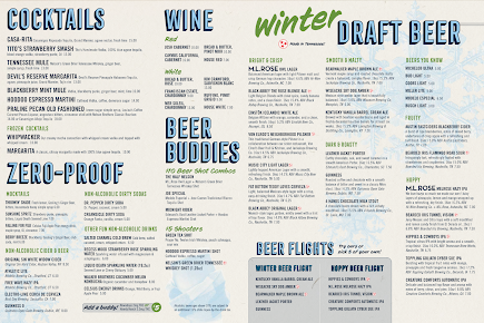 Menu Mlrose Craft Beer Burgers Sylvan Park - 1