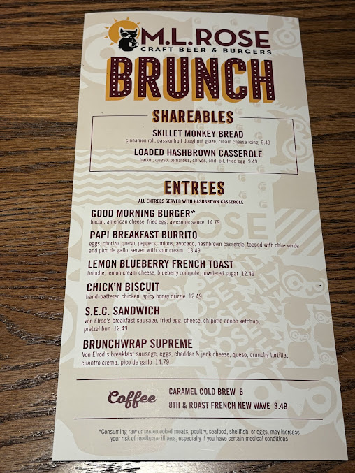 Menu Mlrose Craft Beer Burgers Sylvan Park - 8